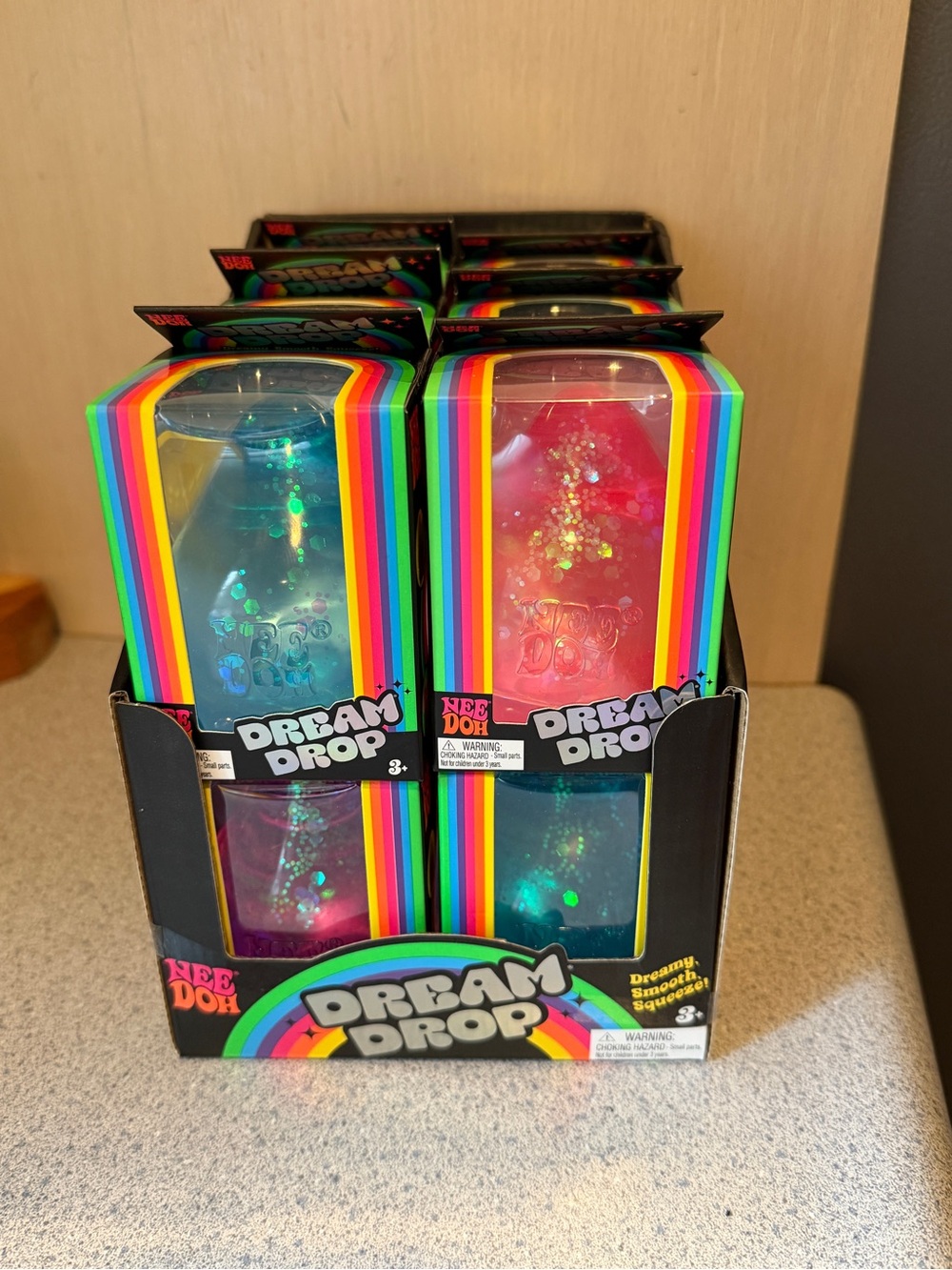 New 12 Schylling NeeDoh Dream Drop Nee Doh in Display Box Pink Blue Purple Lot
